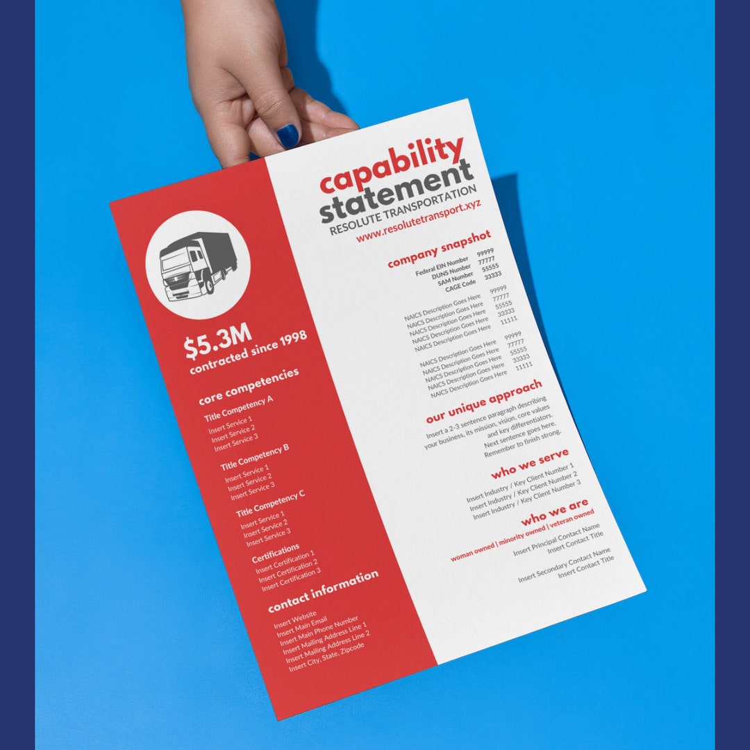 Capability Statement Template | Consulting Intake Form | Printable ...