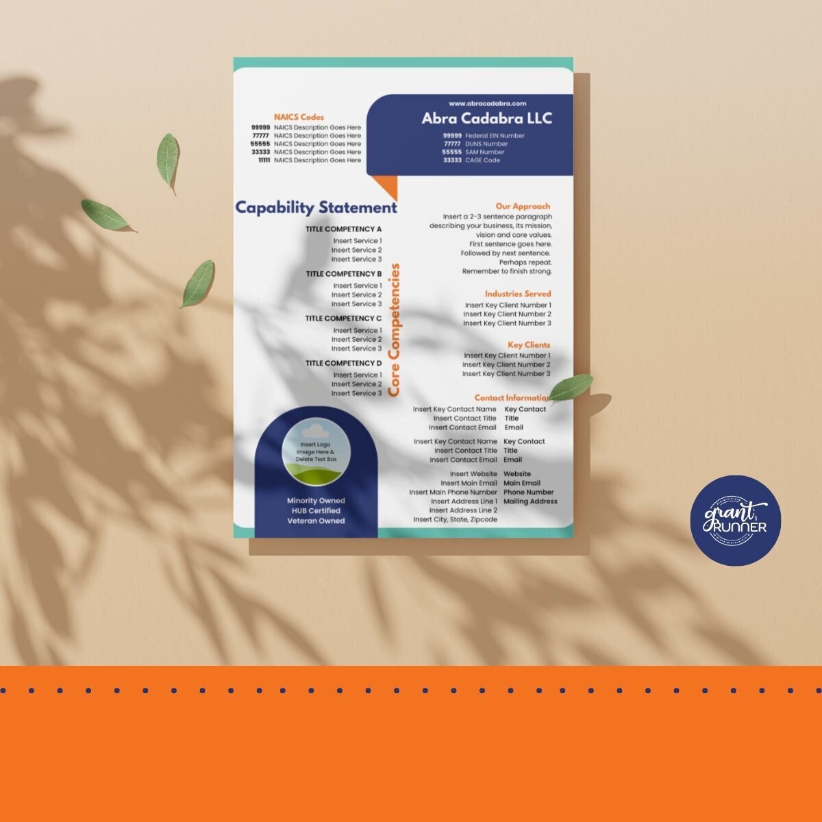Capability Statement Template Consulting Intake Form Printable ...