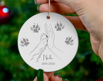 Dog Grief Gift, Personalized Dog Loss Memorial Hanging Ornament, Minimalistic Memorial Art, Dog Memorial, Sympathy Gift, Pet Loss Ornament