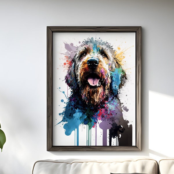 Otterhound Gifts, Otterhound dog Poster Print, Otterhound dog Painting Portrait, Otterhound Watercolor Art Canvas, Otterhound lover gift