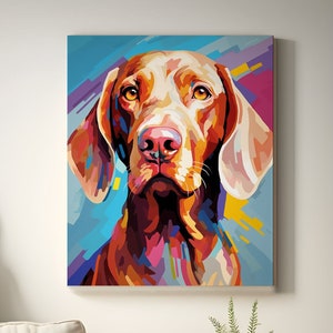 Vizsla-presenter Popkonsttryck, Vizsla-canvas, digital fil, Vizsla-affischkonst, Vizsla-målning, hundväggkonst, födelsedagspresenter, nyhetpresenter
