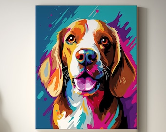 Beagle Gifts Pop Art Prints, Beagle Canvas, Beagle Digital File, Beagle Poster Art Print, Beagle Painting, Dog Wall Art, Beagle dog lover