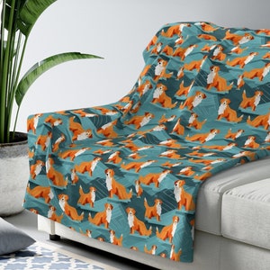 Nova Scotia Duck Tolling Retriever Gifts, Duck Toller Blanket, Sherpa Fleece,Velveteen Plush Dog Blanket,Modern Duck Toller Dog Decor
