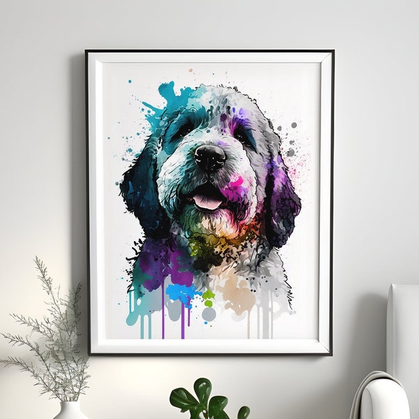 Whoodle Gifts, Whoodle Watercolor Prints, Whoodle Canvas, Digital File, Whoodle Poster, Watercolor Portrait, Dog Wall Art, Birthday Gift