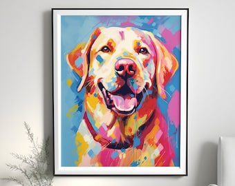 Labrador Gifts Pop Art Prints, Labrador Canvas, Digital File, Labrador Poster Art Print, Labrador Painting, Dog Wall Art, Labrador dog lover