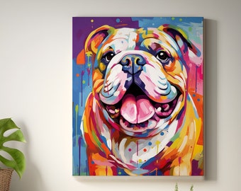 Bulldog Gifts Pop Art Prints, Bulldog Canvas, Bulldog Digital File, Bulldog Poster Art Print, Bulldog Pop Art Painting, Dog Wall Art