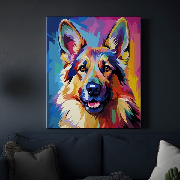 German Shepherd Gifts Pop Art Prints, German Shepherd Canvas, Digital File, German Shepherd Poster Art Print,Shepherd Painting, Dog Wall Art