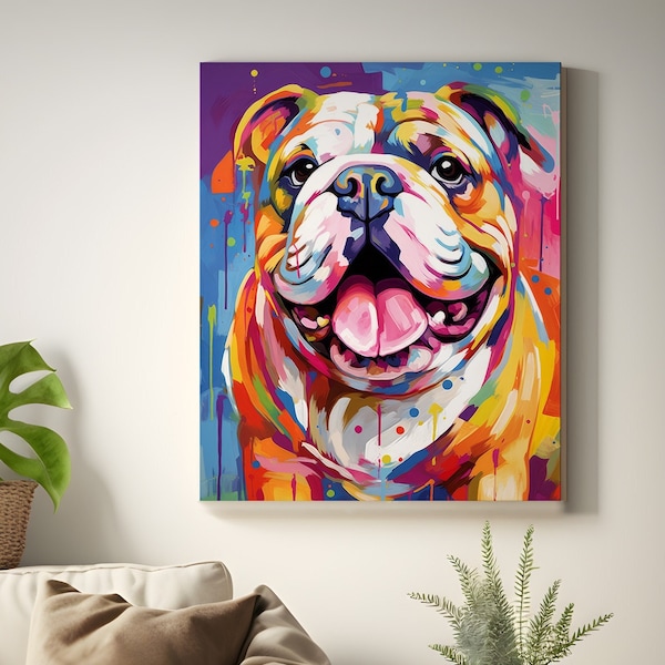 Bulldog Gifts Pop Art Prints, Bulldog Canvas, Bulldog Digital File, Bulldog Poster Art Print, Bulldog Pop Art Painting, Dog Wall Art