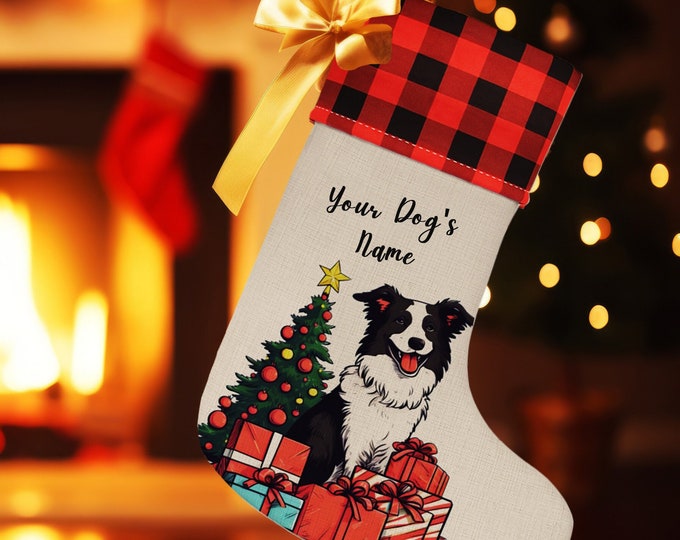 Border Collie Christmas Stocking 