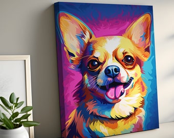 Chihuahua Gifts Pop Art Prints, Chihuahua Dog Canvas, Digital File, Chihuahua Poster, Chihuahua Dog Art Canvas, Chihuahua Portrait Painting