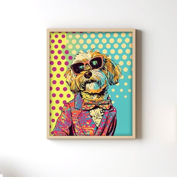 Cavapoo Gifts Retro Pop Art Prints, Cavapoo Canvas, Digital File, Cavapoo Poster Print, Cavapoo Dog Wall Art Painting, Birthday Gifts