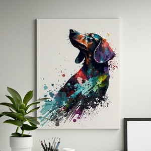 Dachshund Gifts, Dachshund Watercolor Prints, Dachshund Canvas, Digital File, Dachshund Poster, Watercolor Dog Portrait, Dog Wall Art