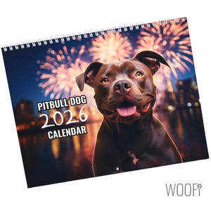Pitbull-Hundekalender 2026: Desktop- und Wandkalender-Optionen, unterstützt Shelters