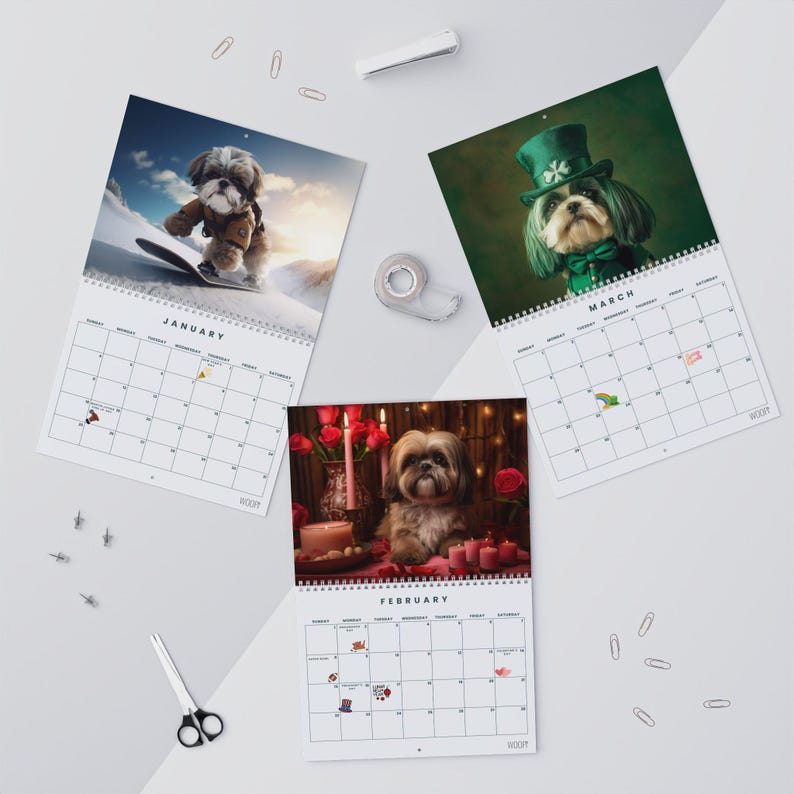 Shih Tzu Dog Calendar 2026
