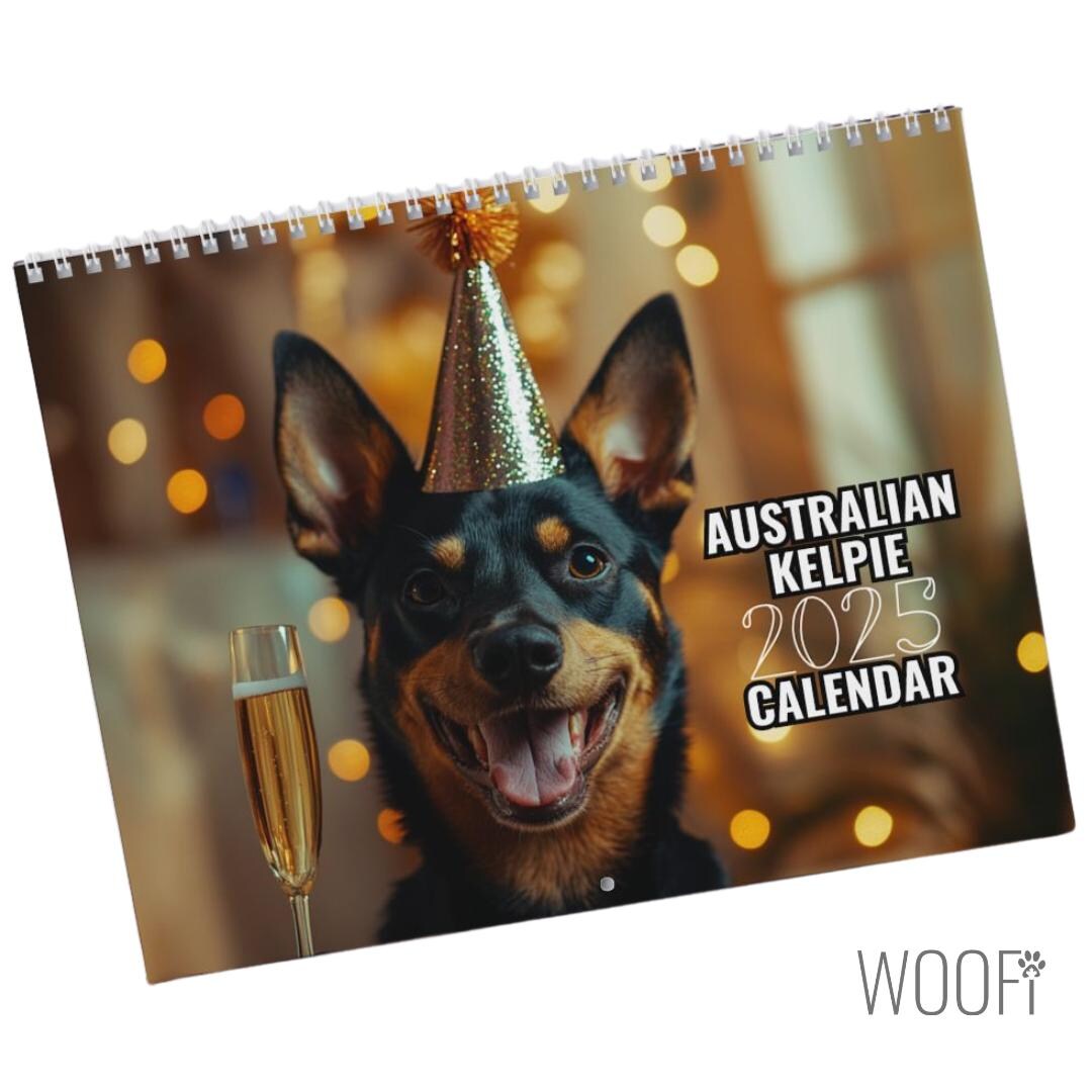 Australian Kelpie Calendar 2025, Kelpie Gift Wall Calendar, 12 Month