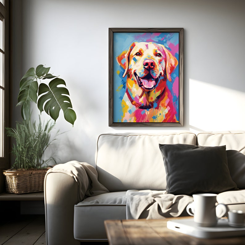 Labradorpresenter Pop Art-tryck, Labrador-kanvas, digital fil, Labrador-affisch, konsttryck, Labradormålning, hundväggkonst, Labradorhundälskare bild 7