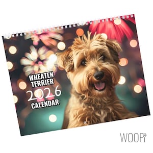 Wheaten Terrier Dog Calendar 2026 : Desktop and Wall Calendar options, Supports Shelters