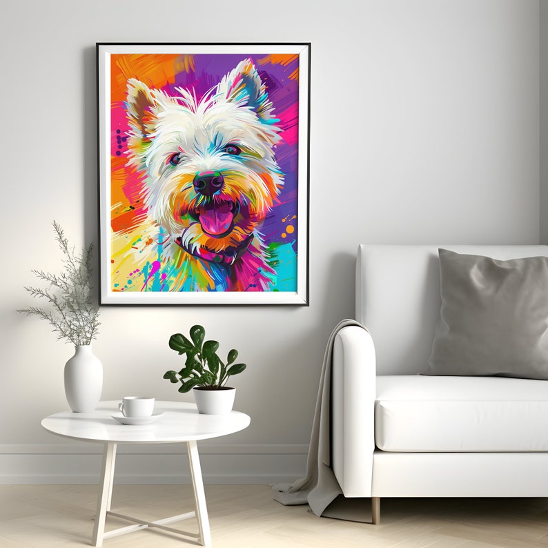 Westie Dog Gifts Pop Art Prints, Westie Dog Canvas, Digital File