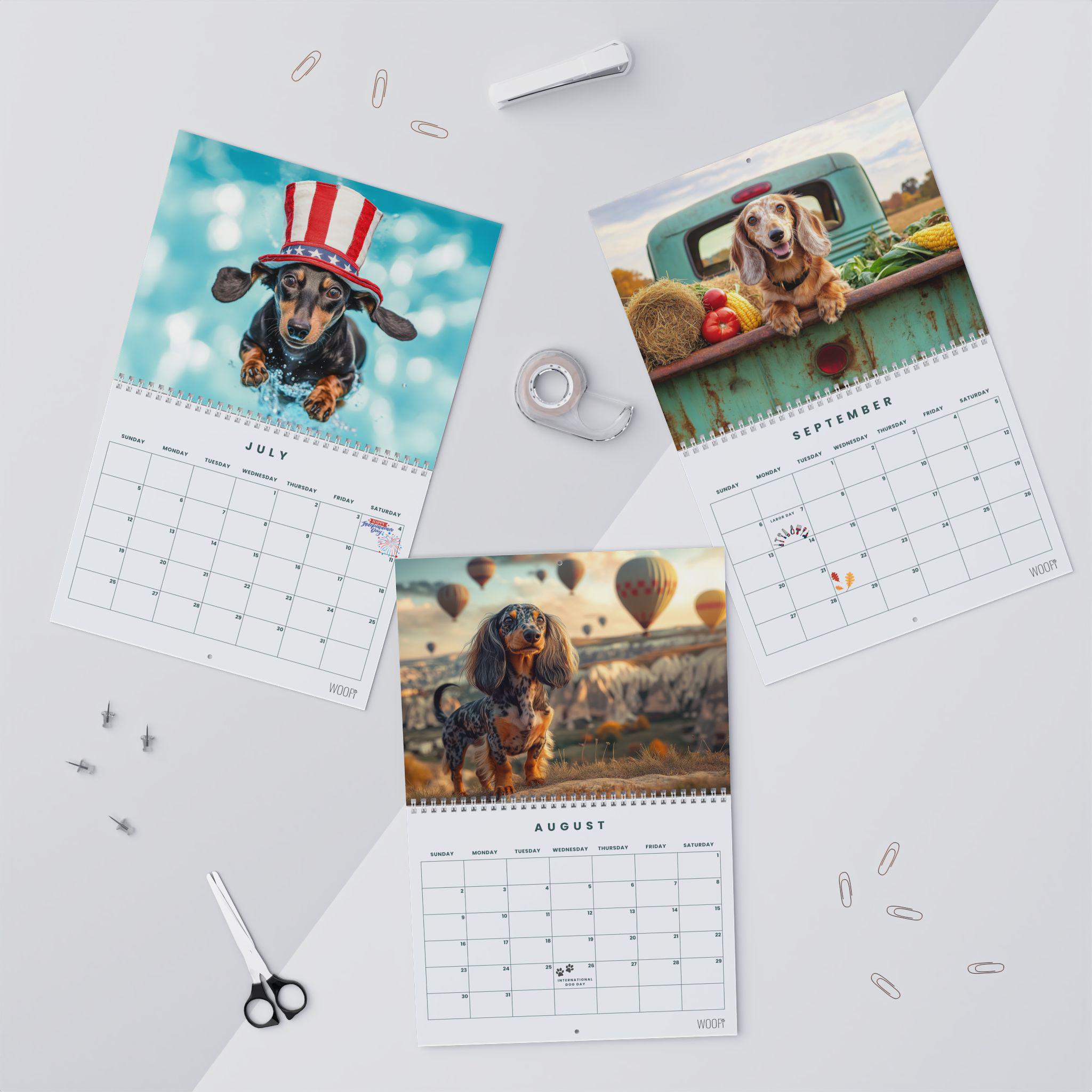 Dachshund Dogs Calendar 2026 – Sausage Dog & Puppy Wall Calendar UK – A4 To A3 With Space For Notes – Printed In The UK By Ruby Ashley
