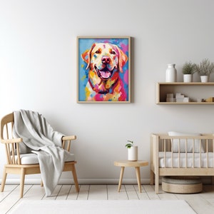 Labradorpresenter Pop Art-tryck, Labrador-kanvas, digital fil, Labrador-affisch, konsttryck, Labradormålning, hundväggkonst, Labradorhundälskare bild 5