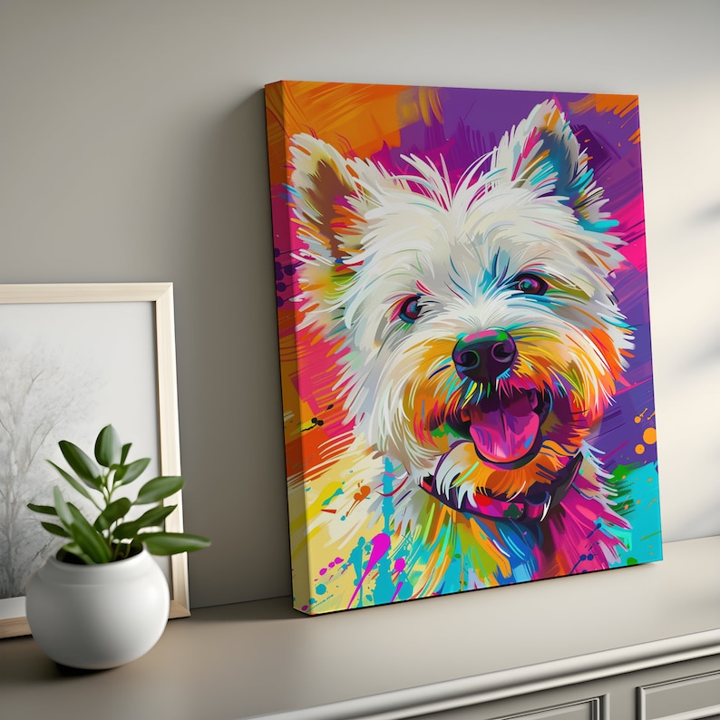 Westie Dog Gifts Pop Art Prints, Westie Dog Canvas, Digital File