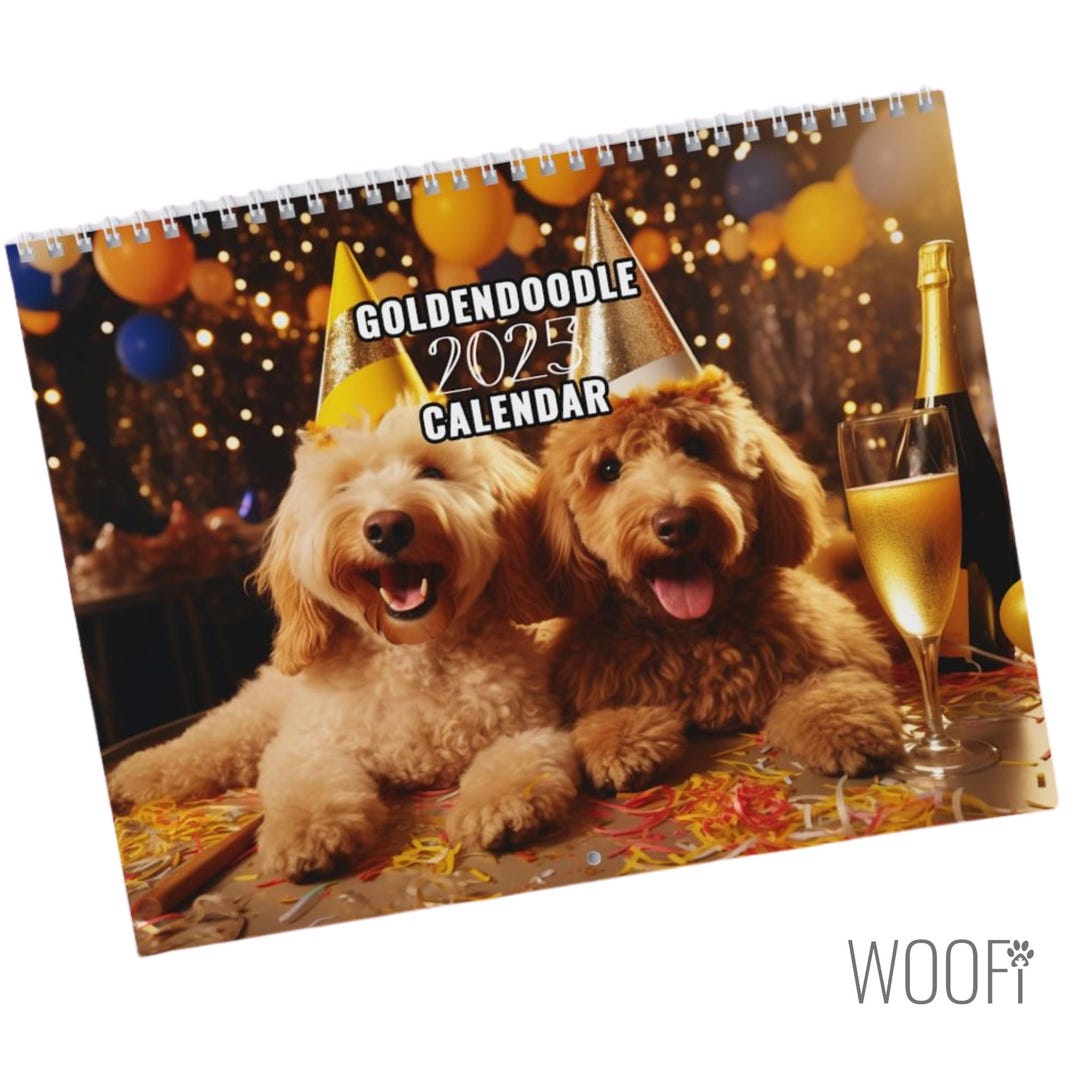 Goldendoodle Calendar 2025, Goldendoodle Gifts, Doodle Calendar, 12