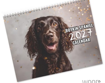 Boykin Spaniel Dog Calendar 2027 : Desktop and Wall Calendar options, Supports Shelters