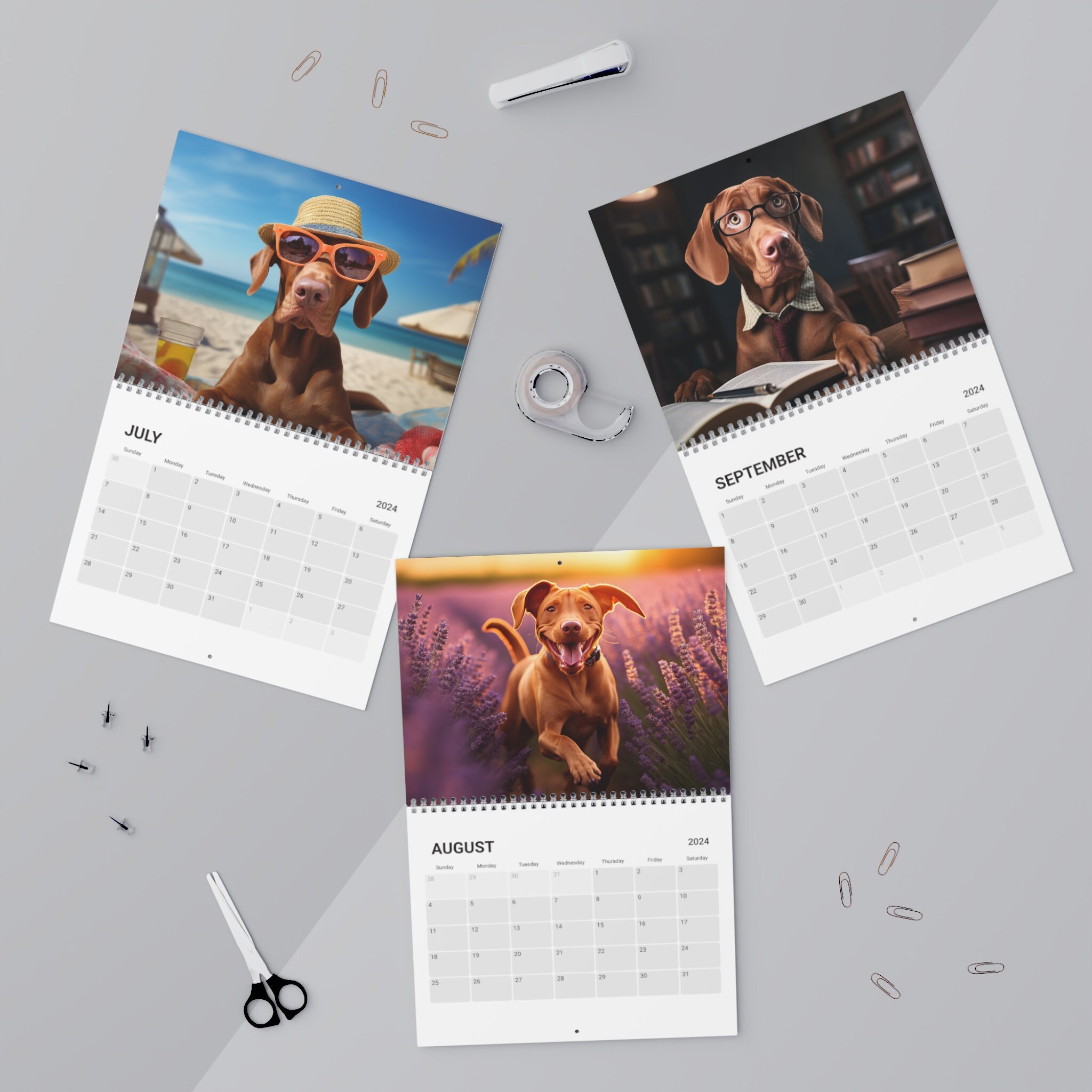 Vizsla Calendar 2025 Vizsla Wall Calendar Gift 12 Month Etsy