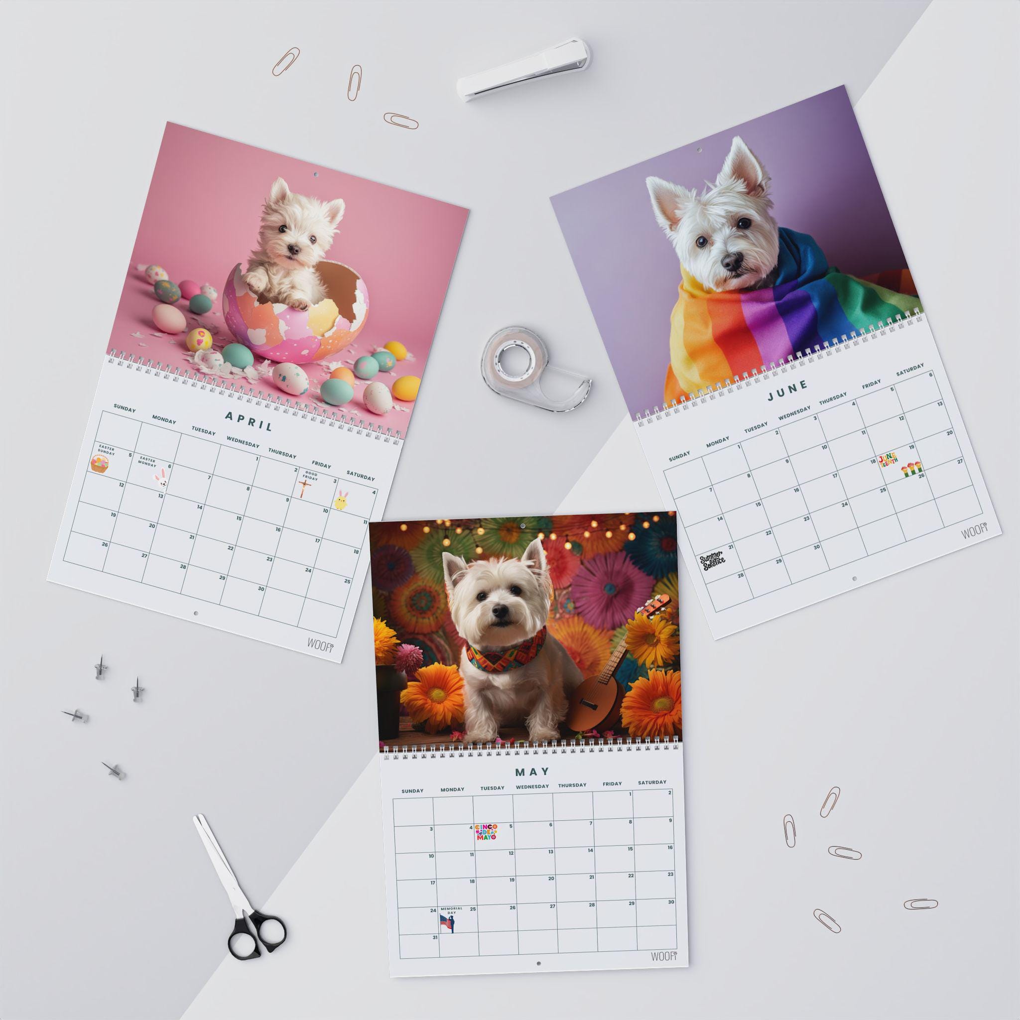 West Highland Terriers - 2026 Wall Calendar - Westies
