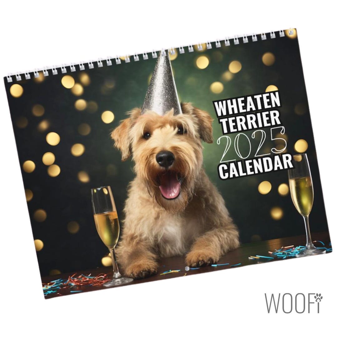 Wheaten Terrier Calendar 2025, Wheaten Terrier Gift Wall Calendar, 12