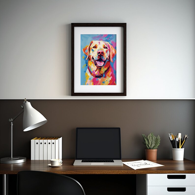 Labradorpresenter Pop Art-tryck, Labrador-kanvas, digital fil, Labrador-affisch, konsttryck, Labradormålning, hundväggkonst, Labradorhundälskare bild 4