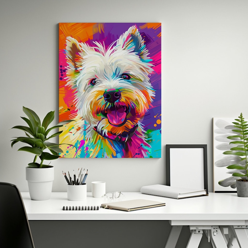 Westie Dog Gifts Pop Art Prints, Westie Dog Canvas, Digital File