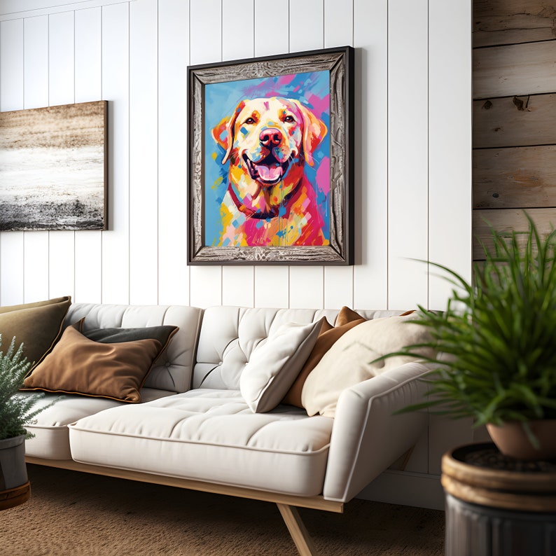 Labradorpresenter Pop Art-tryck, Labrador-kanvas, digital fil, Labrador-affisch, konsttryck, Labradormålning, hundväggkonst, Labradorhundälskare bild 8