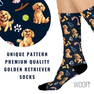 Golden retriever-cadeaus Sokken, hondensokken met premium kussens, uniek hondenpatroon sokken, verjaardagscadeaus, cadeaus voor haar, cadeaus voor hem