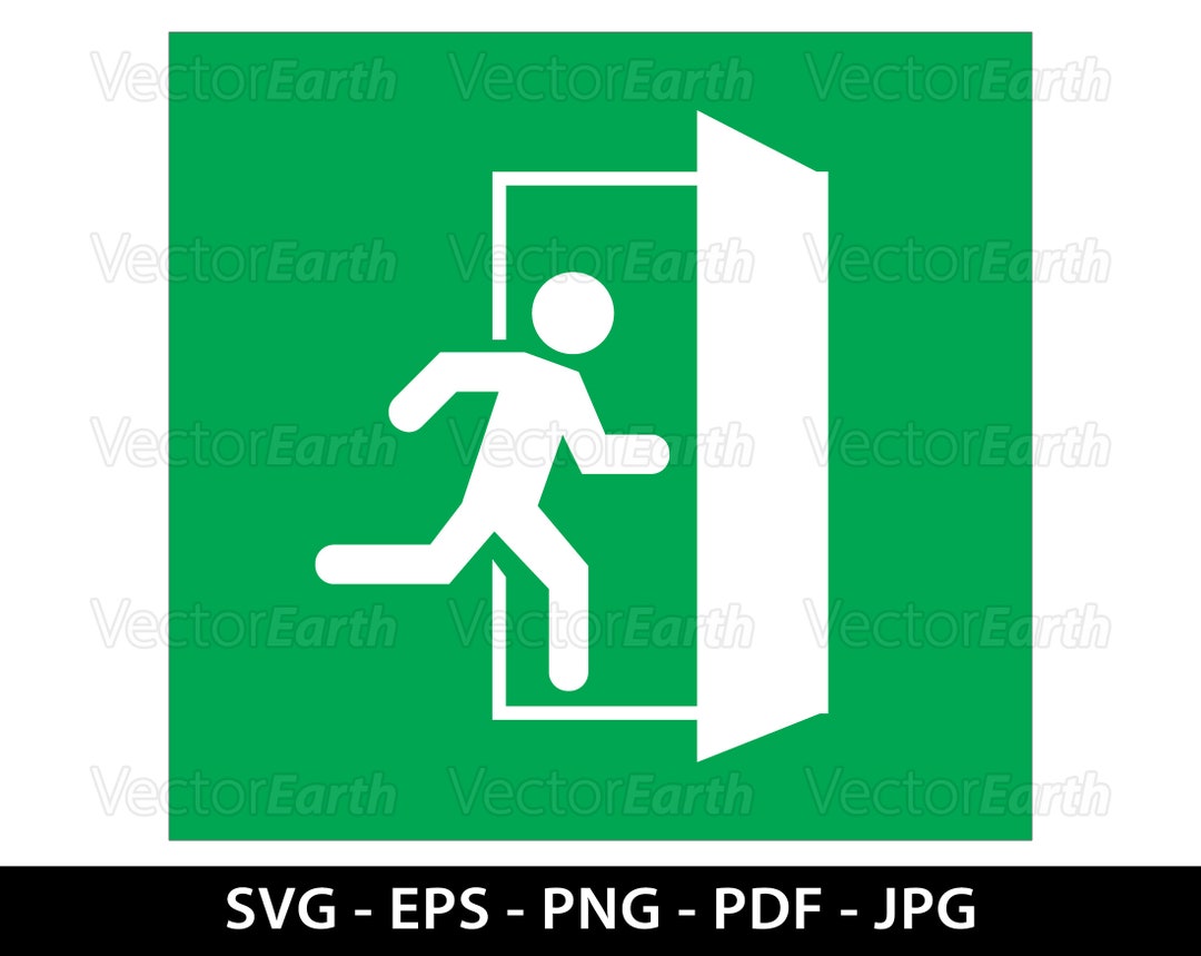 Exit Sign Svg Icon Eps Digital Download Symbol Clip Art Etsy