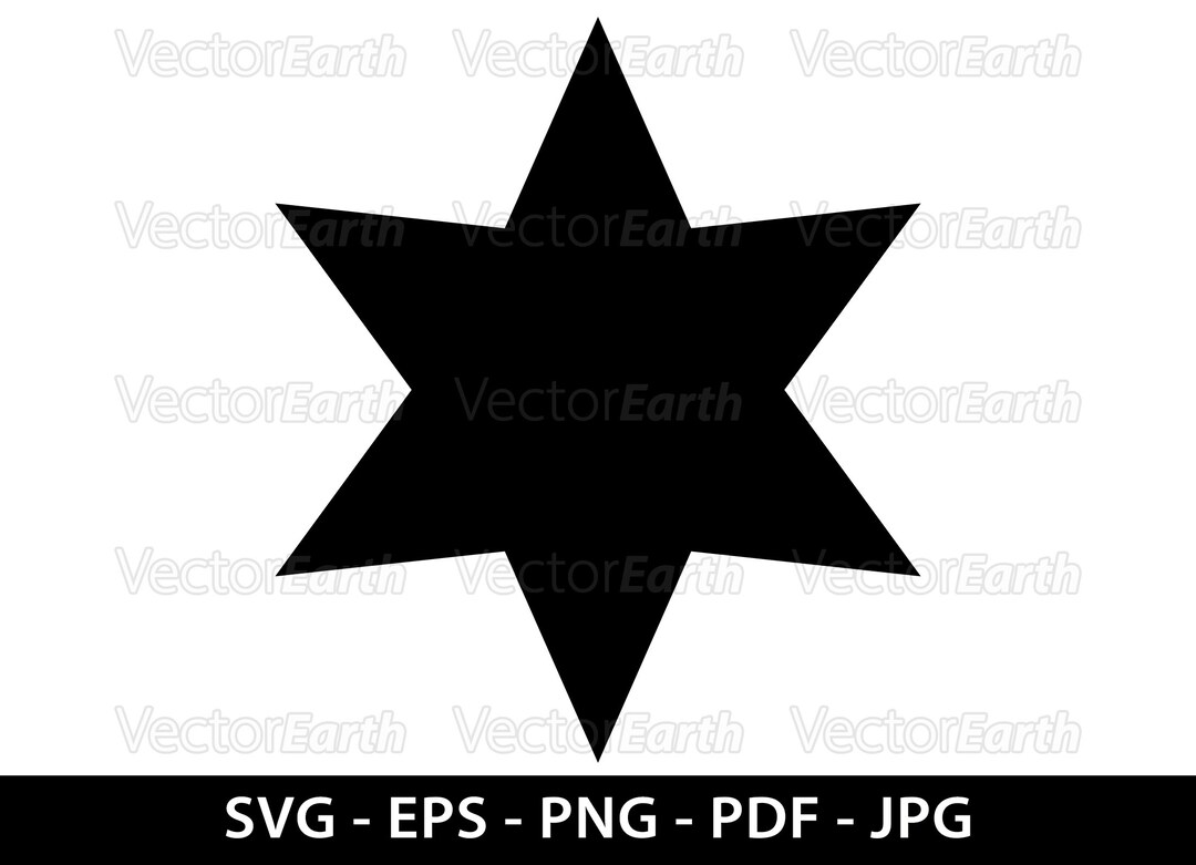 Stern svg Form Vektor 6 Zacken. Digitales Produkt Symbol - Etsy.de