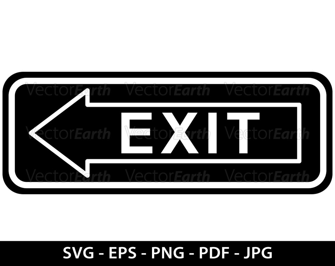 Exit Sign Svg Icon Eps Digital Download Symbol Clip Art Etsy
