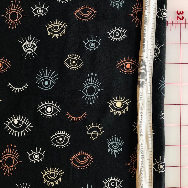 Magic Third Eye Art Gallery Black Knit Fabric