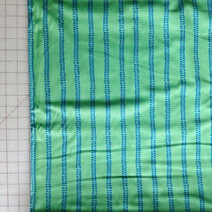 Jade Green with Blue Beading Stripe Quilting Cotton, Poplin
