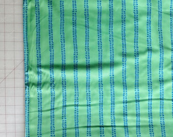 Jade Green with Blue Beading Stripe Quilting Cotton, Poplin