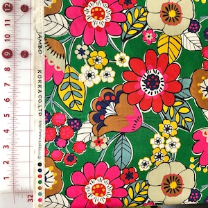 Kokka “Jambo” Large Green Floral Cotton Canvas