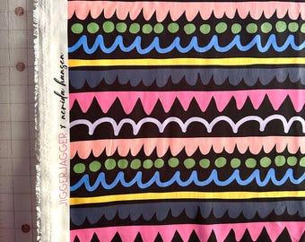 Zigzag Stripe EcoVero Viscose Fabric: Silky Soft Sewing Material