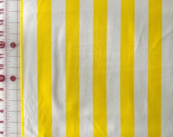 Yellow and White Wide Stripe Quilting Cotton