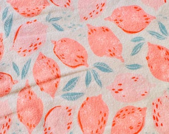 Pink Lemonade Soft Cotton Novelty Print Jersey Knit Fabric
