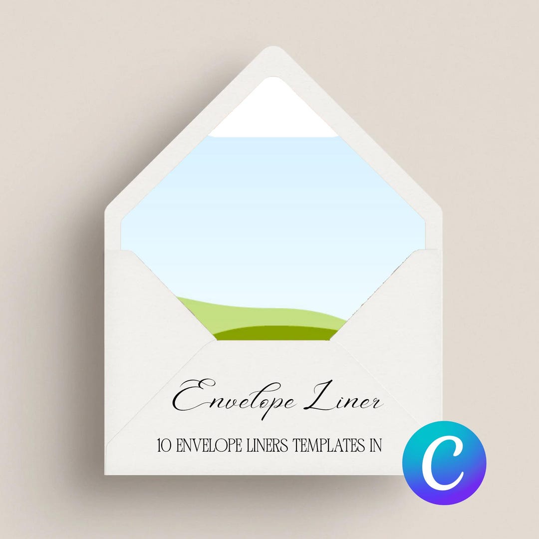 Envelope Liner Templates | 10 Canva Envelope Liner Sizes | A7, A6, C5 ...