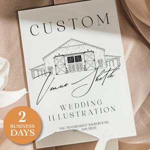 Custom Wedding Venue Illustration, Custom Church Illustration, Hand drawn Custom Venue SVG, Hand drawn Venue Sketch, Digital files SVG