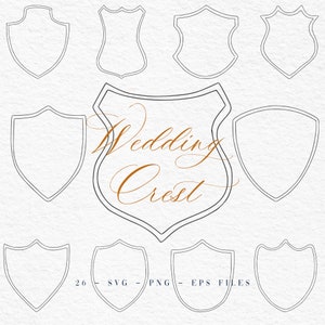 Wedding Crest SVG, Logo Crest, Wedding Invitation Store, Hand draw Crest, Crest Clipart, Wedding Monogram, Digital Wedding Clipart