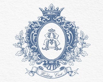 Elegant vintage trouwwapen | Lijst met barokke bruiloftswapens | Heraldische SVG-lijst | Lijst trouwwapens | Vintage barokke heraldische SVG