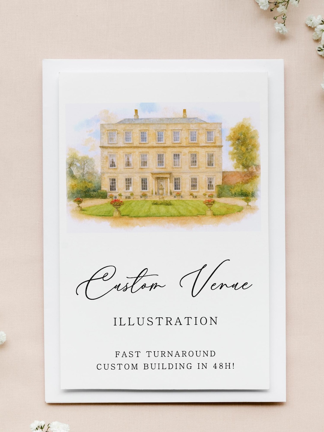 Custom Watercolor Venue Illustration | Personalized Wedding Building ...