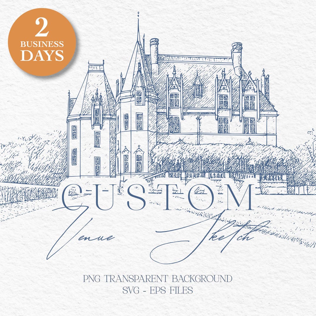 Custom Venue Sketch | Wedding Venue Drawing | Personalized Line Art ...